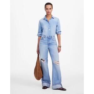 Madewell Low Slung Baggy Distressed Denim Jeans US Women's 33